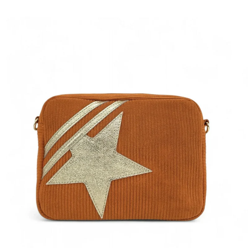 Sac à bandoulière en daim SILVER STAR Orange patiné
