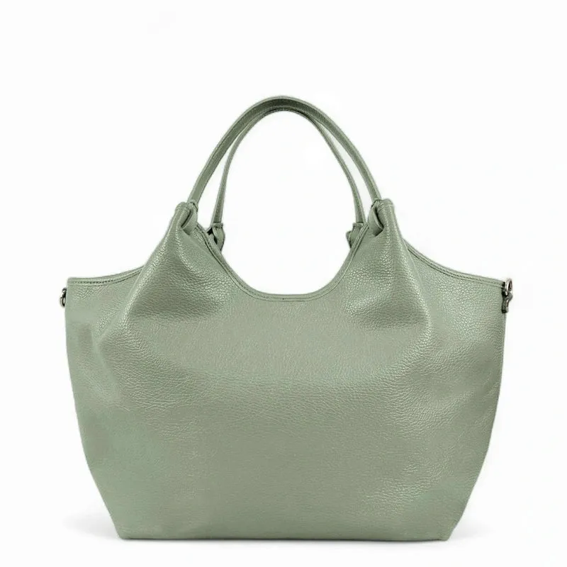 Sac cabas en cuir grainé ALYSSA Vert pastel