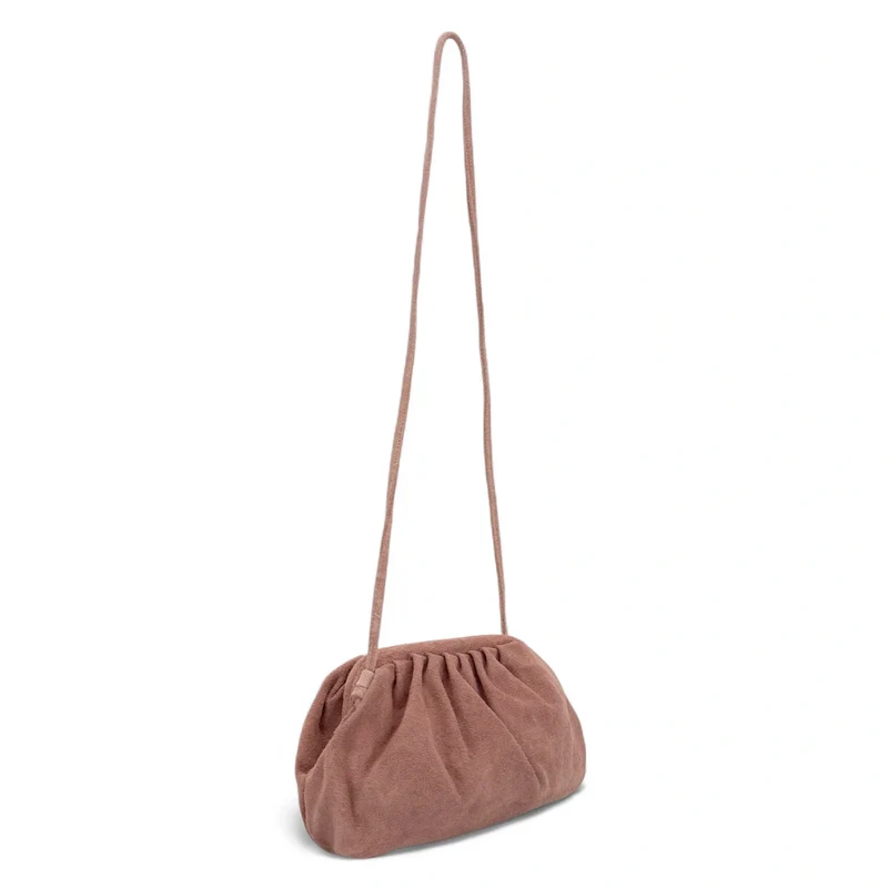 Sac à main pouch en daim BRASILIA Rose nude