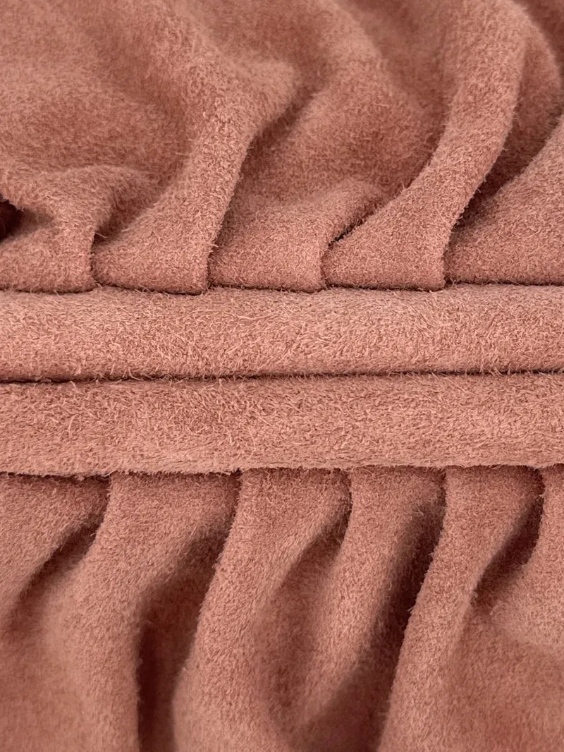 Sac à main pouch en daim BRASILIA Rose nude