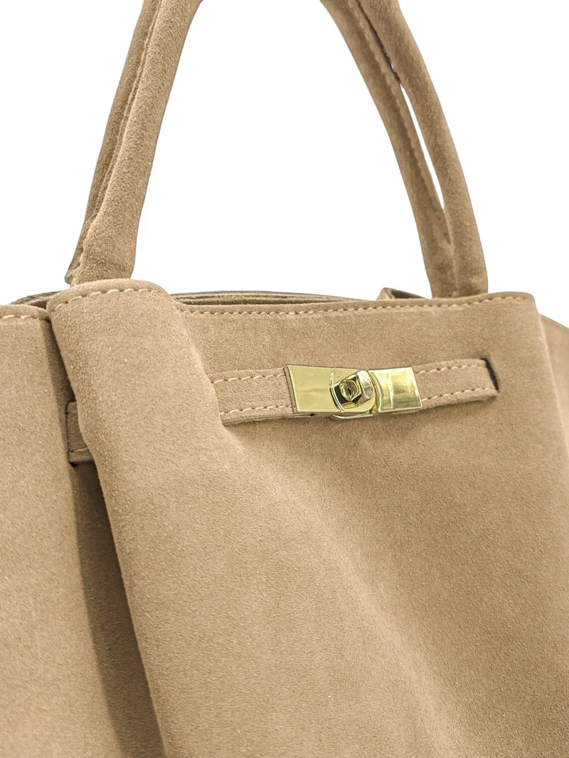 Sac cabas en daim CAPRI SUEDE Beige crème