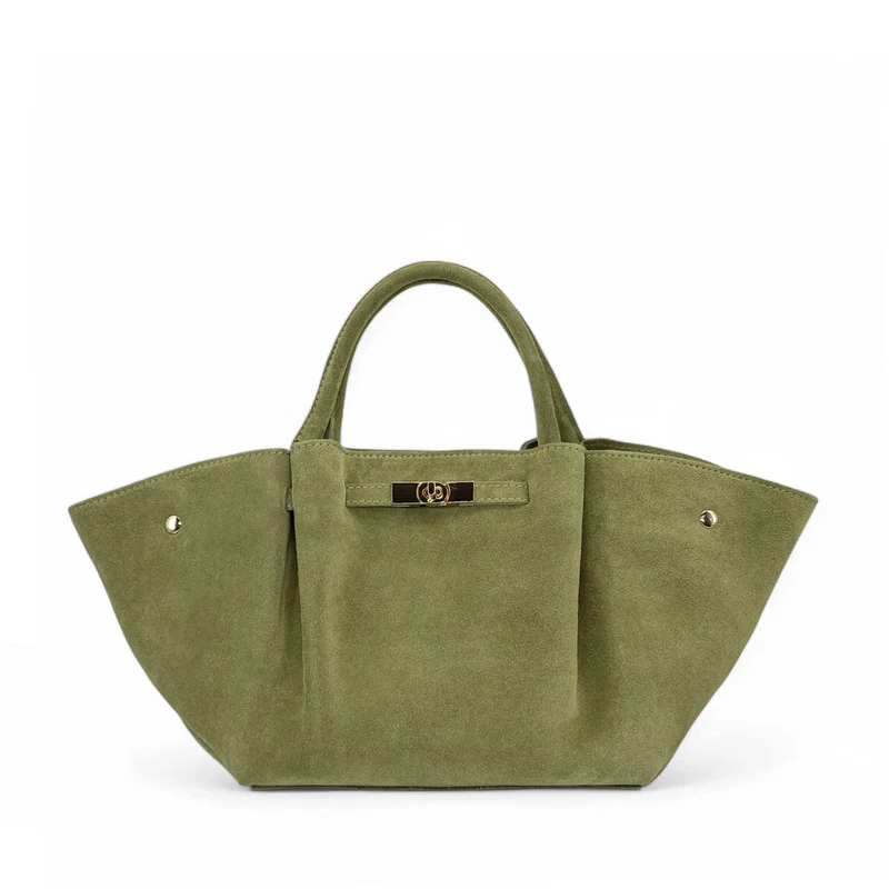 Sac cabas en daim CAPRI SUEDE Vert amande