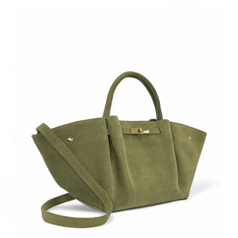 Sac cabas en daim CAPRI SUEDE Vert amande