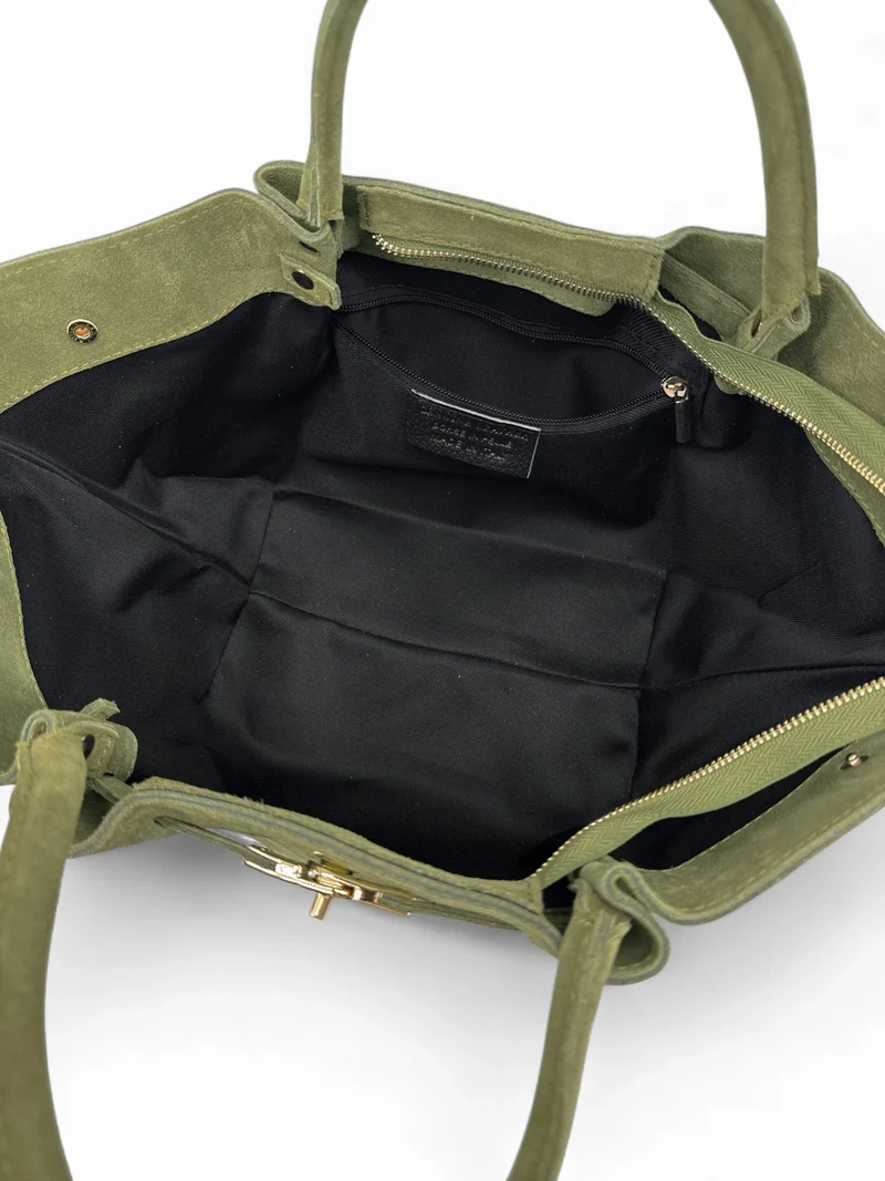 Sac cabas en daim CAPRI SUEDE Vert amande