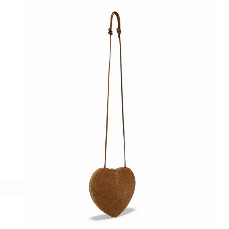 Mini sac bijou en daim C'LOVE Camel foncé