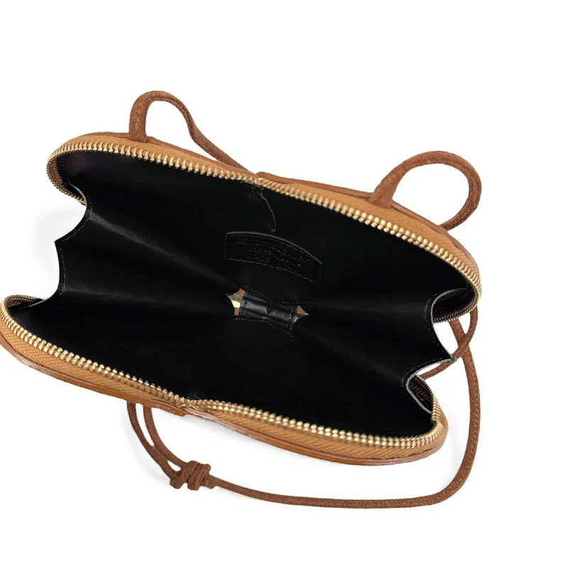 Mini sac bijou en daim C'LOVE Camel foncé