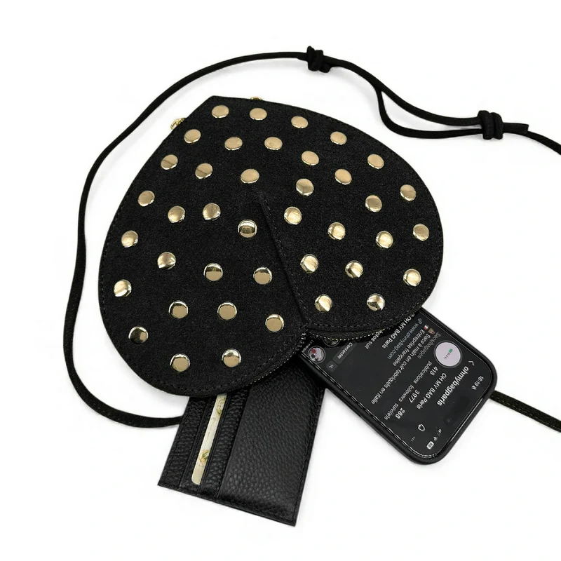 Mini sac bijou en daim C'LOVE Noir