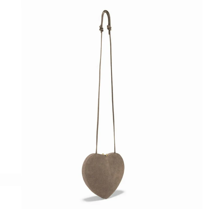 Mini sac bijou en daim C'LOVE Taupe foncé