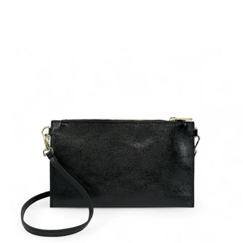 Ensemble sac pochette et porte-cartes en cuir irisé TWICE Noir irisé