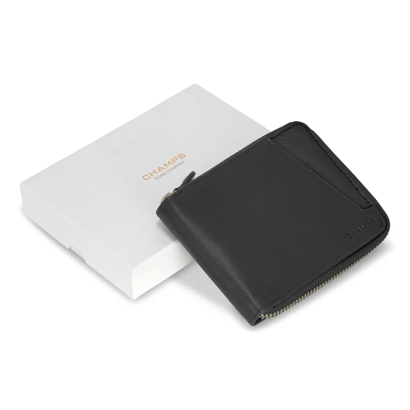 Iconic / Leather Zip Around Wallet *Drop Ship*