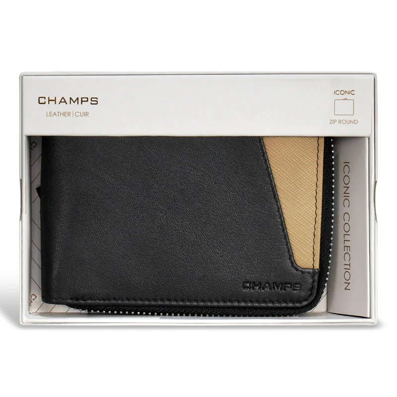Iconic / Leather Zip Around Wallet *Drop Ship*