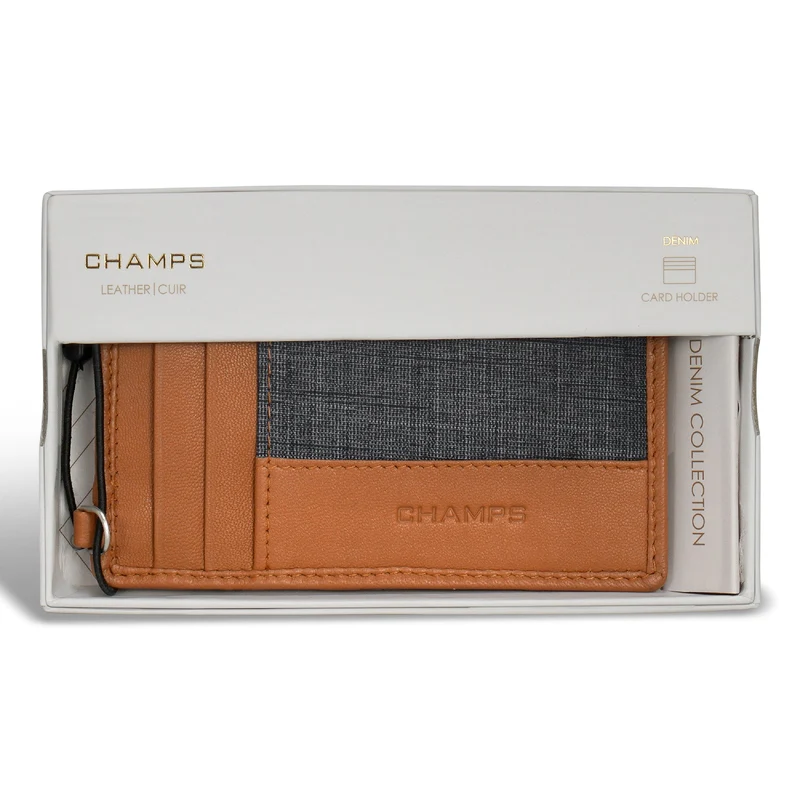 Denim / Leather Slim Cardholder *Drop Ship*