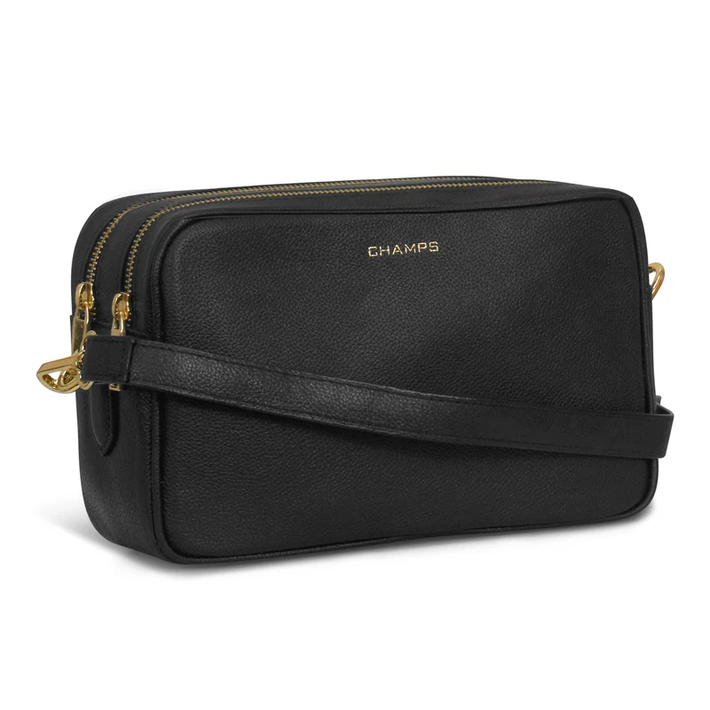 Gala / Leather Double-Zip Shoulder Bag *Drop Ship*