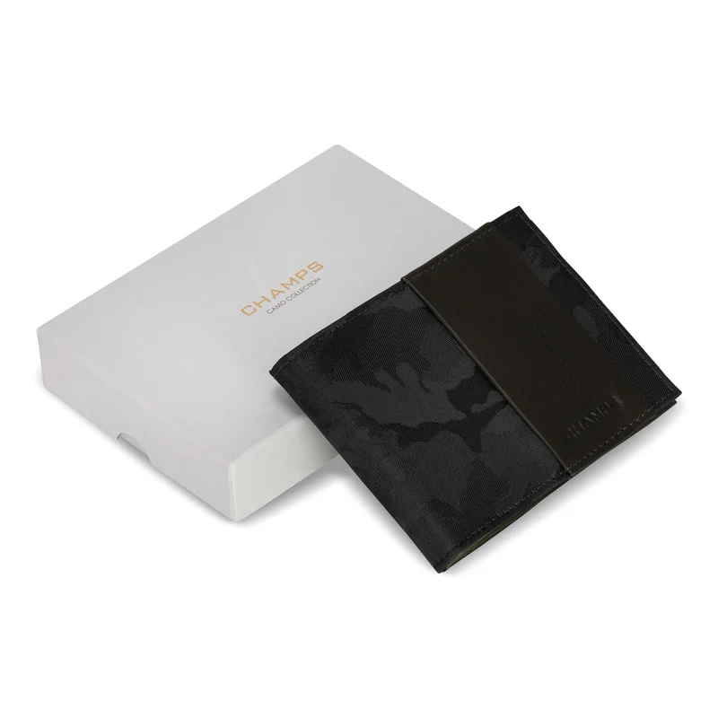 Camo / Leather Center Wing Wallet *Drop Ship*
