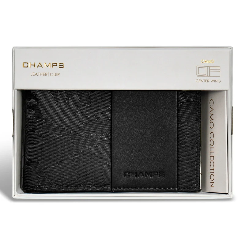 Camo / Leather Center Wing Wallet *Drop Ship*