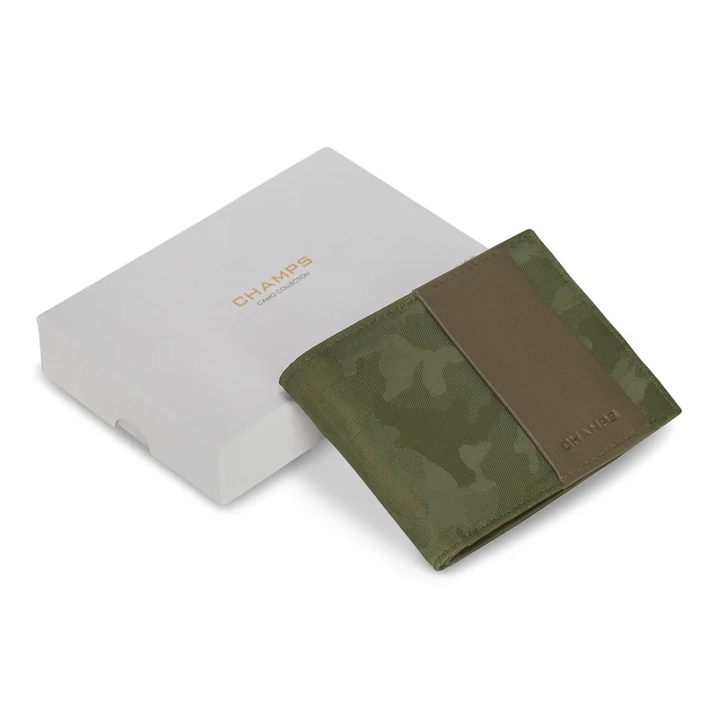 Camo / Leather Top Wing Wallet *Drop Ship*