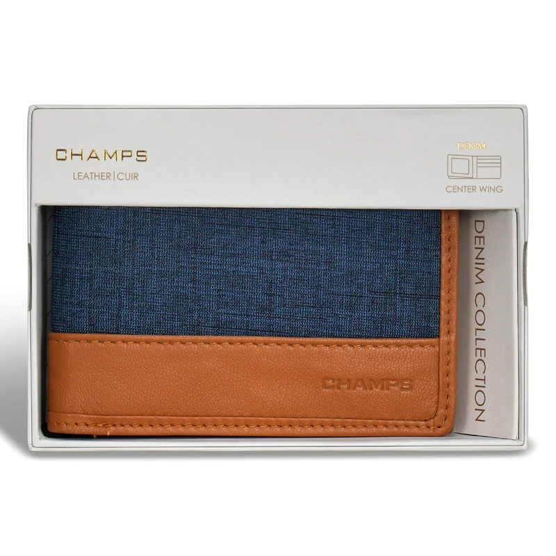 Denim / Leather Zip Around Wallet *Drop Ship*