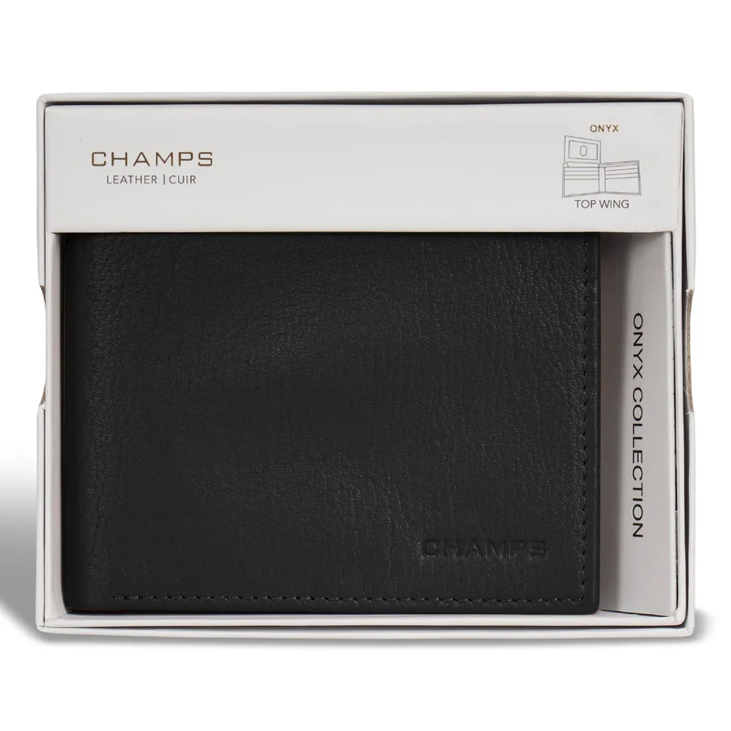 Onyx / Leather Top Wing Wallet *Drop Ship*