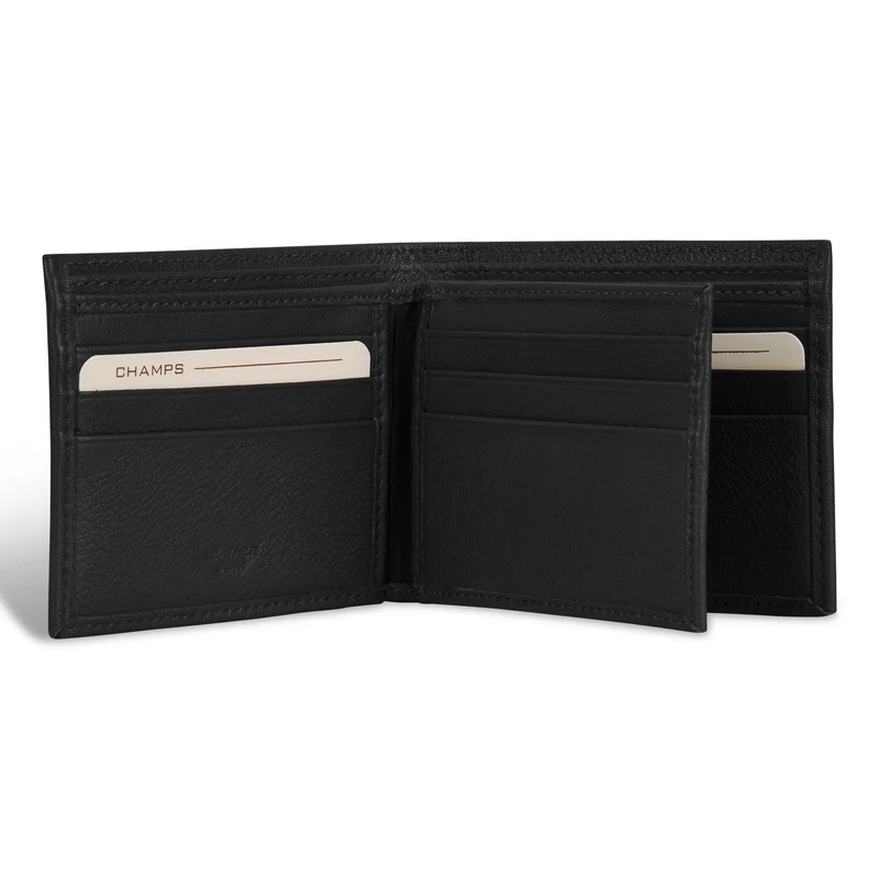 Onyx / Leather Center Wing Wallet *Drop Ship*