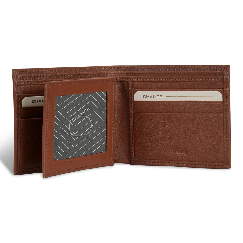 Onyx / Leather Center Wing Wallet *Drop Ship*