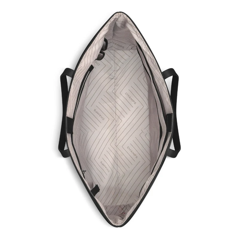 Onyx / Leather Open Tote *Drop Ship*
