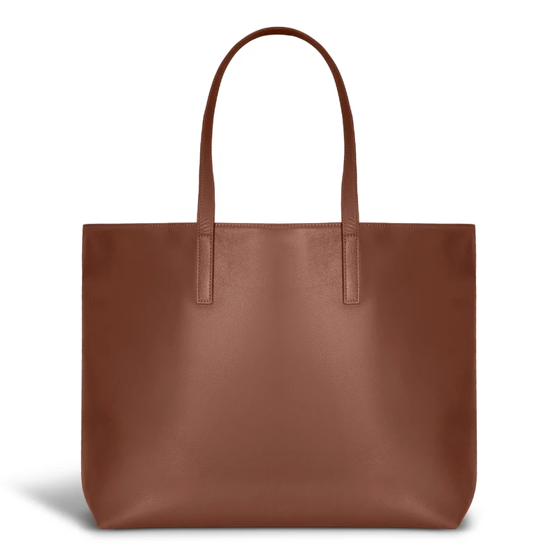 Onyx / Leather Open Tote *Drop Ship*