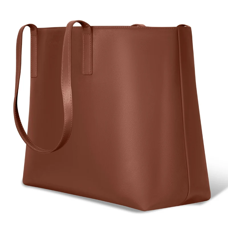 Onyx / Leather Open Tote *Drop Ship*