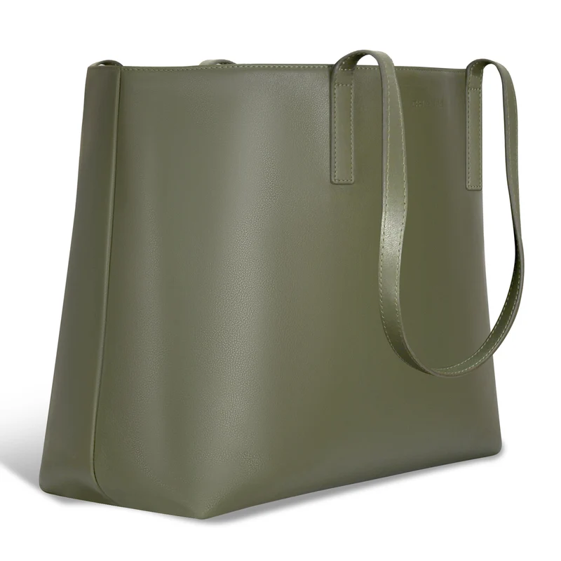 Onyx / Leather Open Tote *Drop Ship*