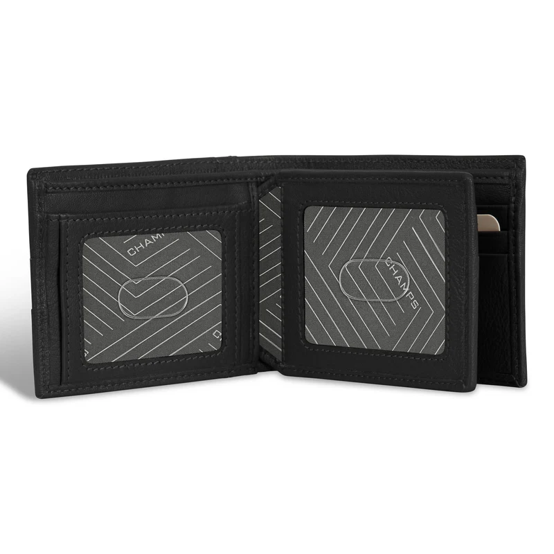 Onyx / Leather Access Center Wing Wallet *Drop Ship*