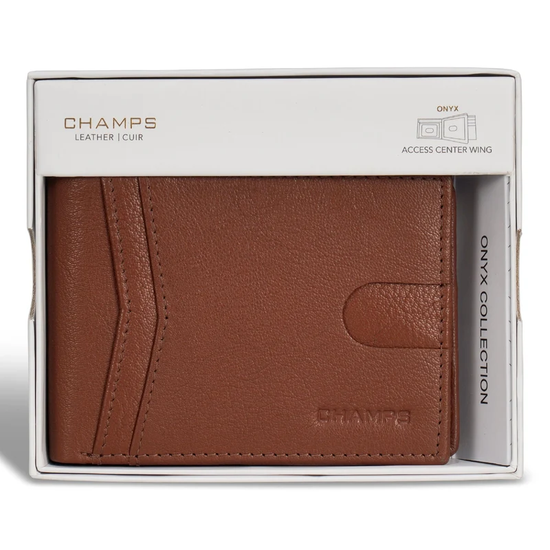 Onyx / Leather Access Center Wing Wallet *Drop Ship*