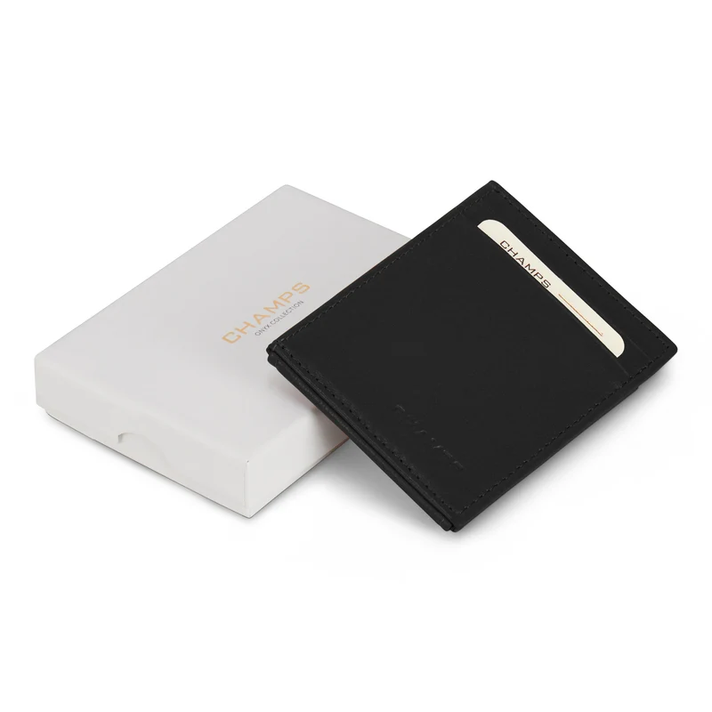 Onyx / Leather Mag Hybrid Card Holder *Drop Ship*