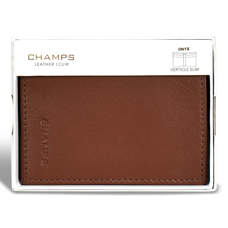 Onyx / Leather Vertical Slim Wallet *Drop Ship*
