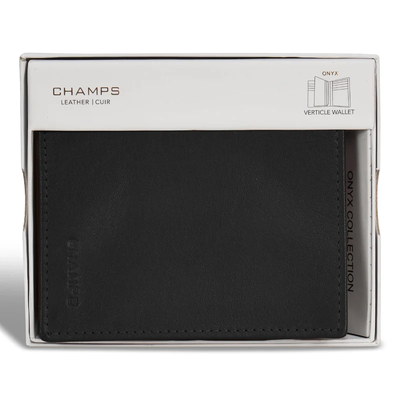 Onyx / Leather Vertical Wallet *Drop Ship*