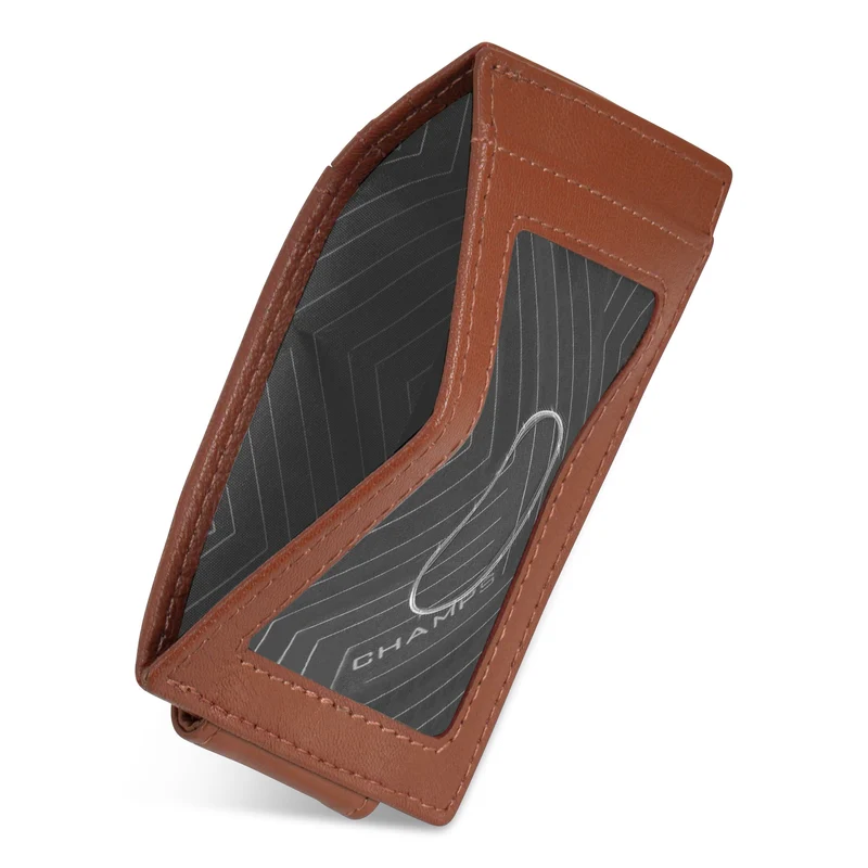 Onyx / Leather Mag Card Case *Drop Ship*