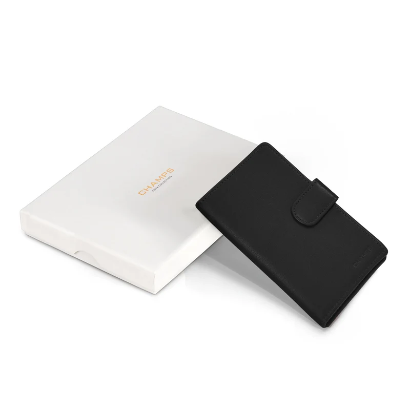 Onyx / Leather Passport Case *Drop Ship*