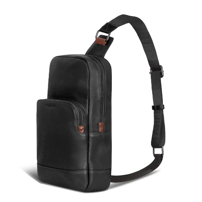 Onyx / Leather Sling Bag *Drop Ship*