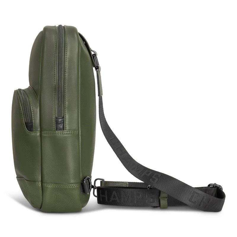Onyx / Leather Sling Bag *Drop Ship*
