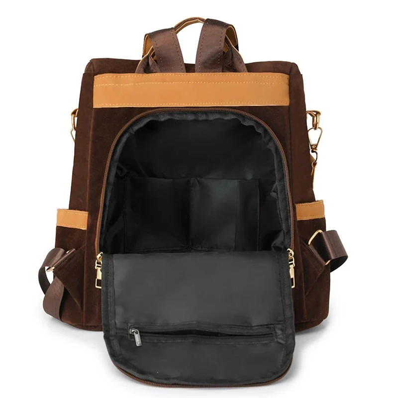 Nubuck sac antivol femme