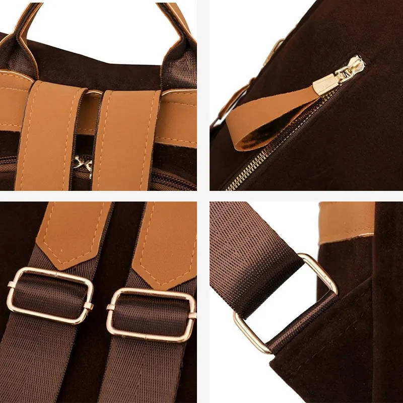 Nubuck sac antivol femme