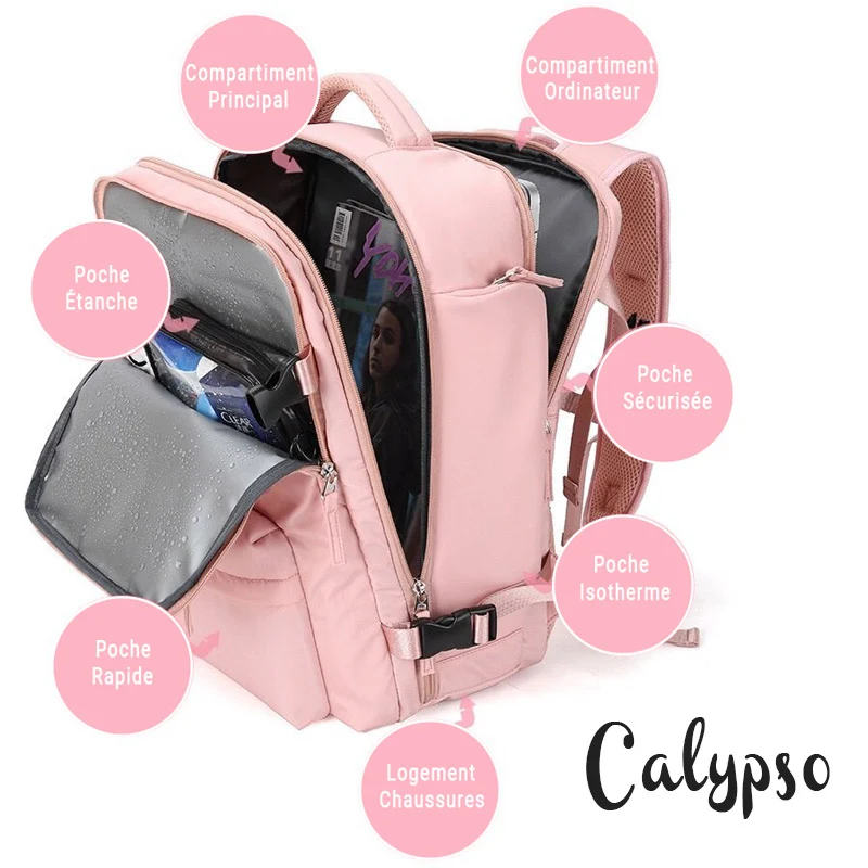Calypso sac à dos voyage femme