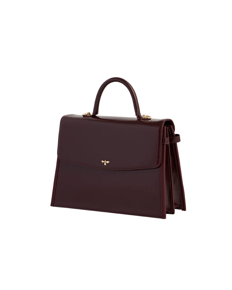Cherry Red Structured Tote Medium