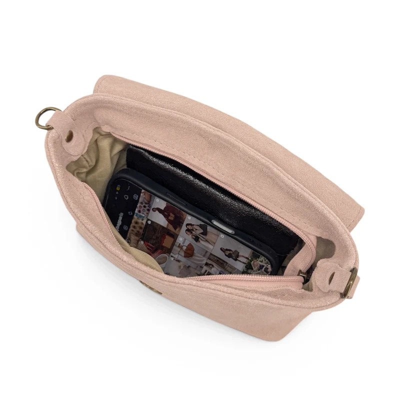 Sac à main en daim VERONE SUEDE Rose nude