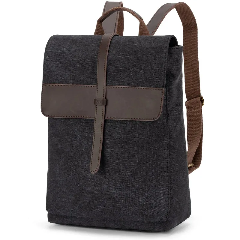 Sac à dos en toile et cuir BOTZARIS Noir