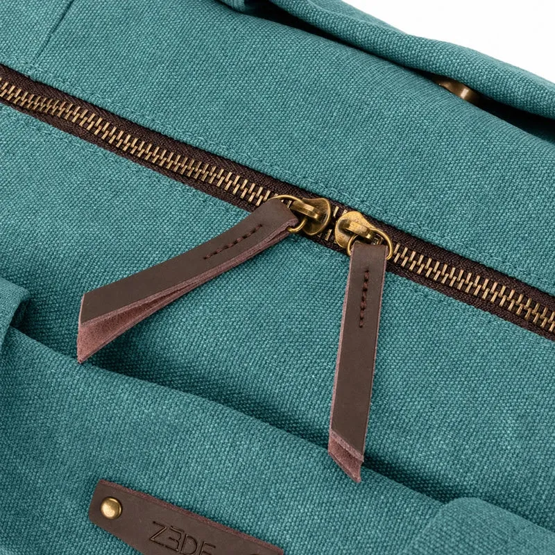 Sac bowling en toile et cuir LEDRU-ROLLIN Vert canard