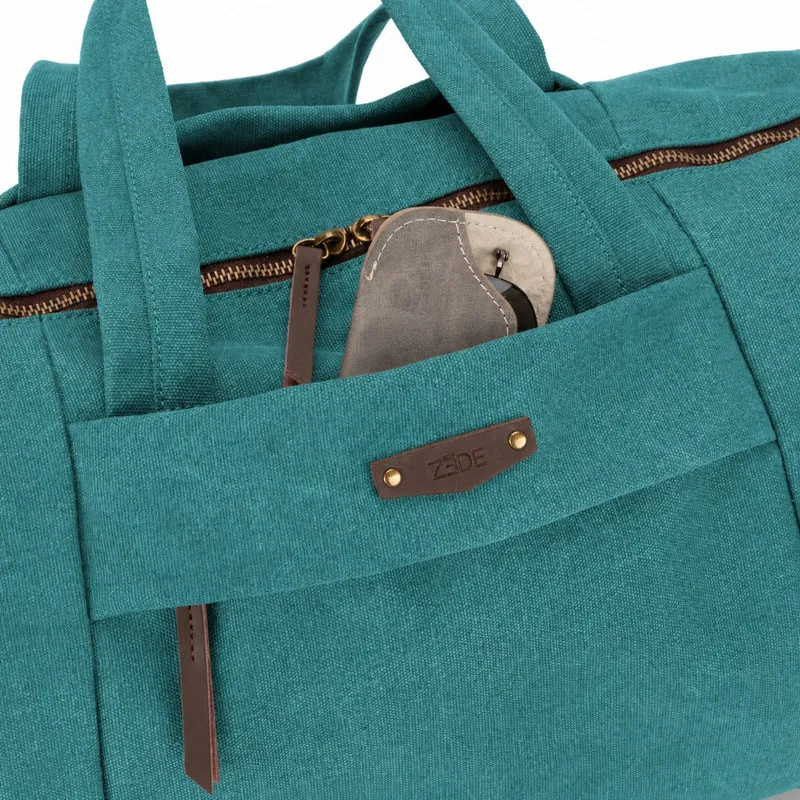 Sac bowling en toile et cuir LEDRU-ROLLIN Vert canard