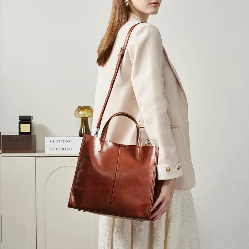 Genuine Leather High-End Womens Stylish And Versatile Handbag