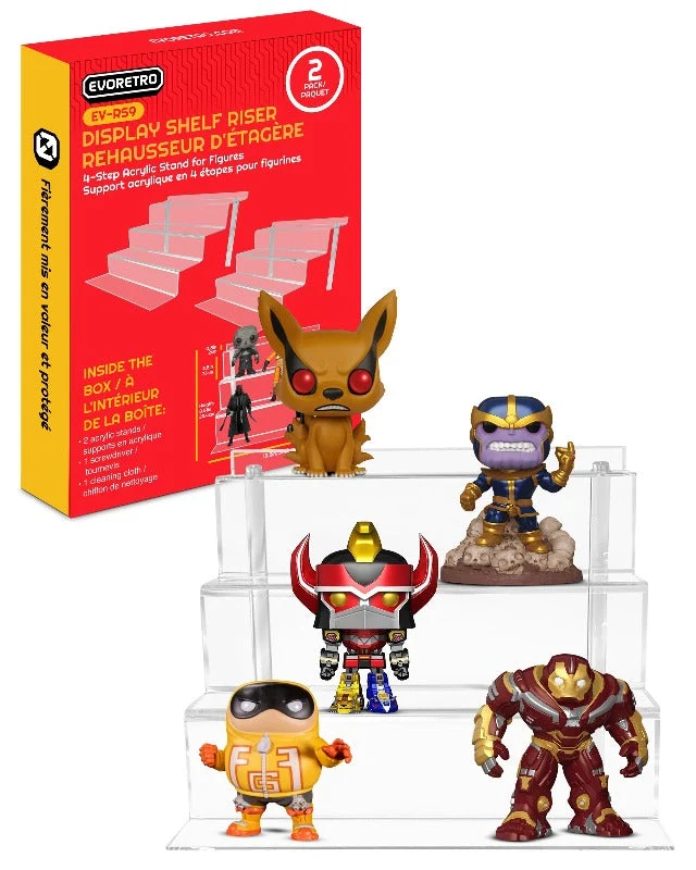 EVORETRO Acrylic Display Risers for Funko Pops and Action Figures 6 Inch - RS9 Shelve Inch