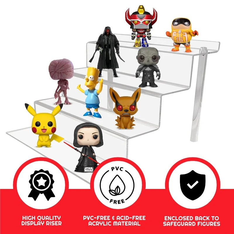 EVORETRO Acrylic Display Risers for Funko Pops and Action Figures 6 Inch - RS9 Shelve Inch