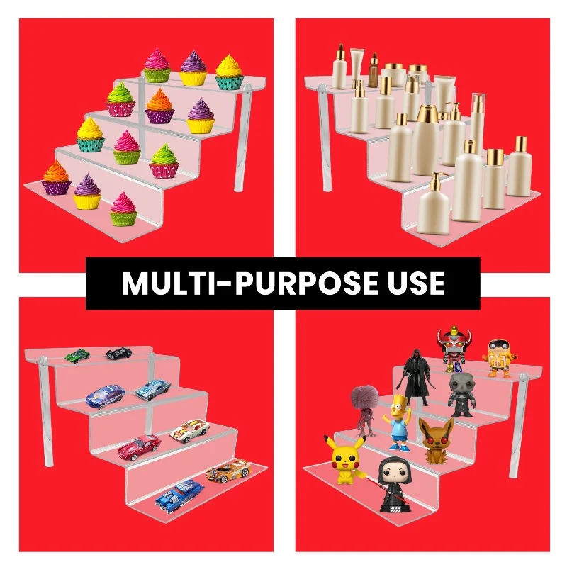 EVORETRO Acrylic Display Risers for Funko Pops and Action Figures 6 Inch - RS9 Shelve Inch