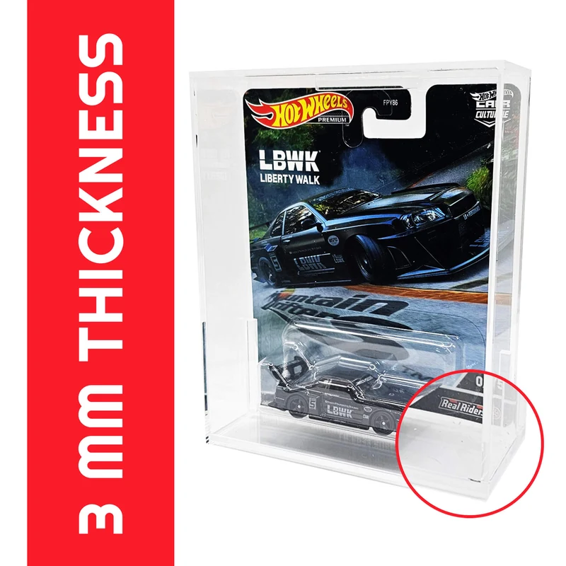 EVORETRO Acrylic Protector Case for Hot Wheels Premium, Pack of 2